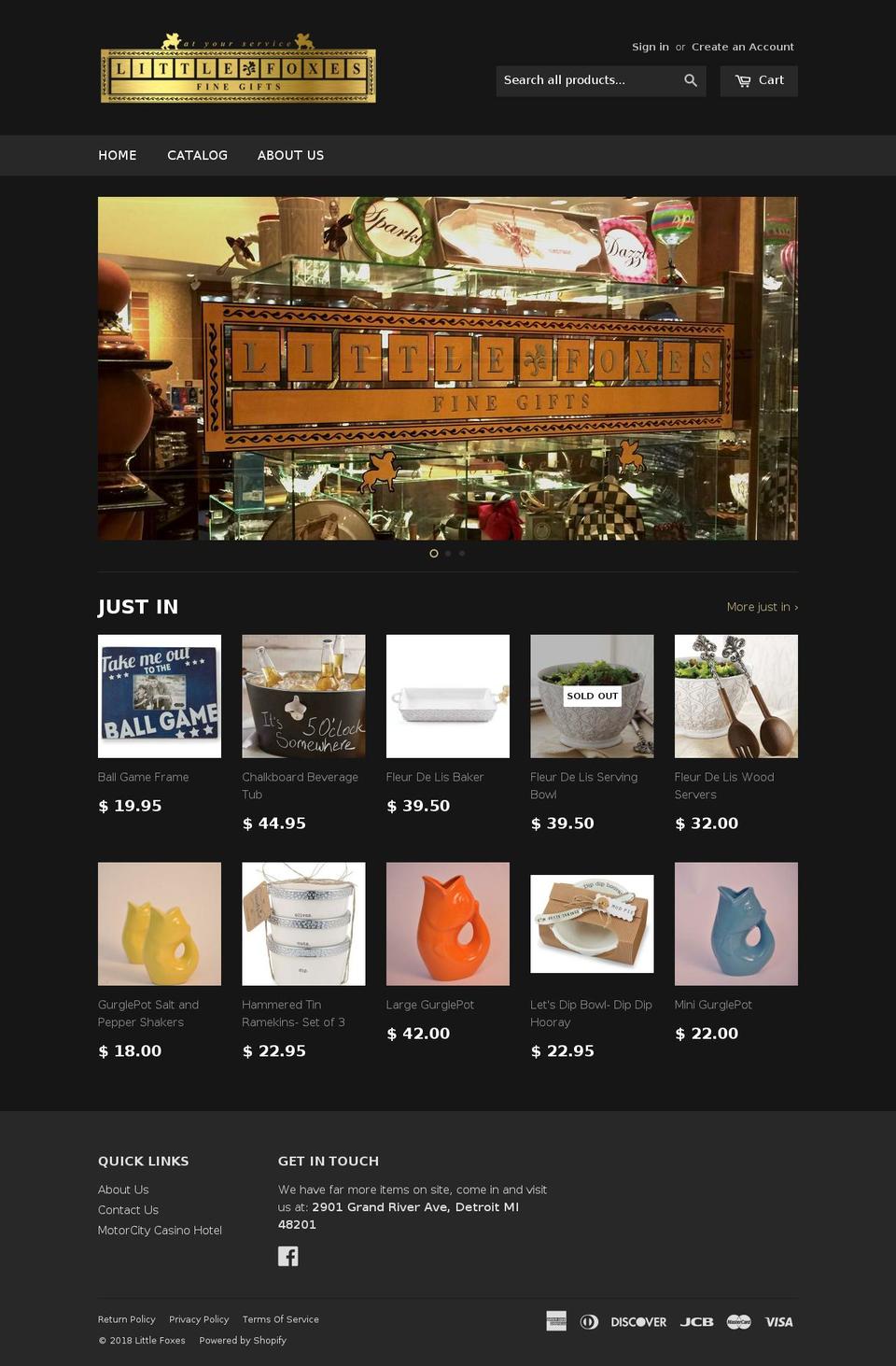 littlefoxesfinegifts.com — Shopify storefront screenshot