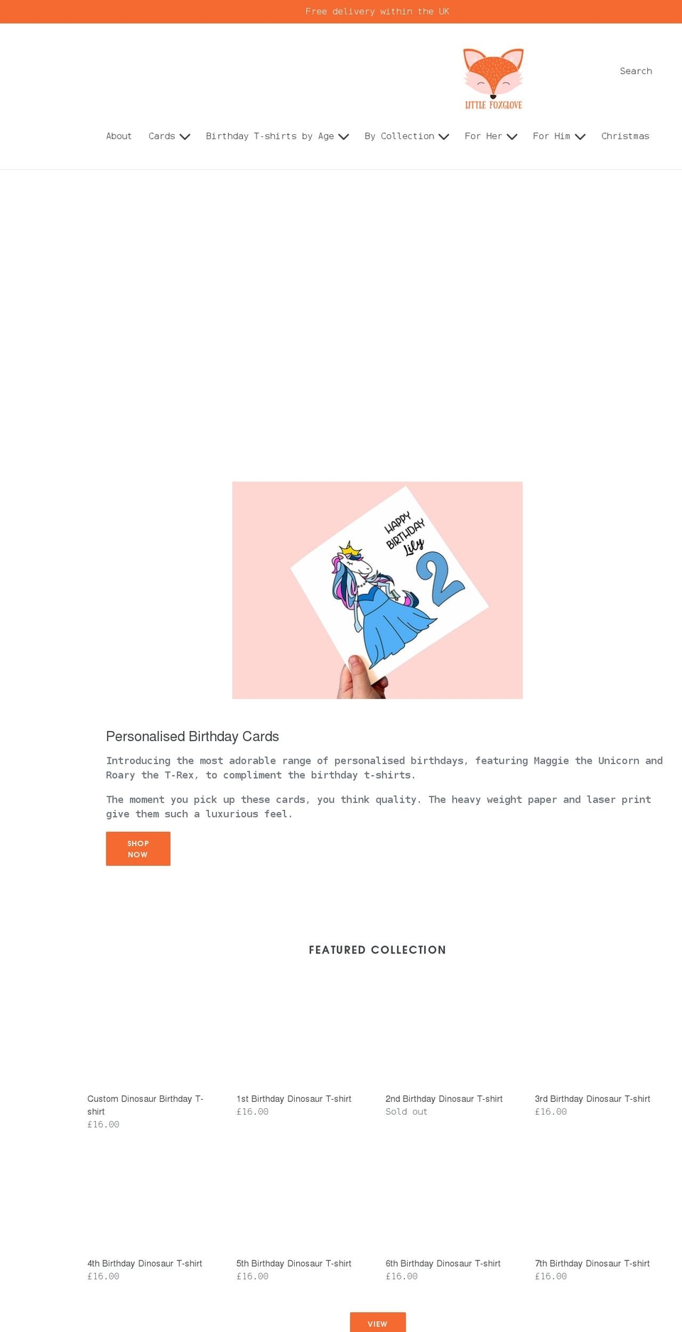 littlefoxglove.com shopify website screenshot