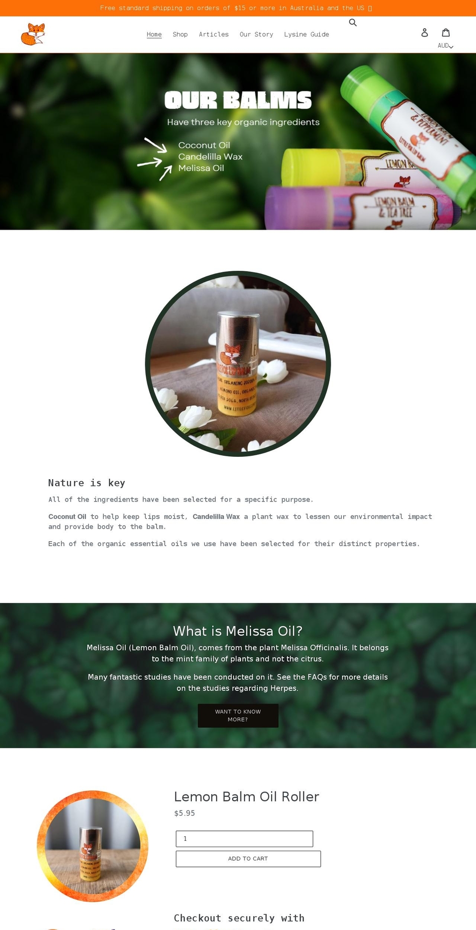 littlefoxlipbalm.com shopify website screenshot