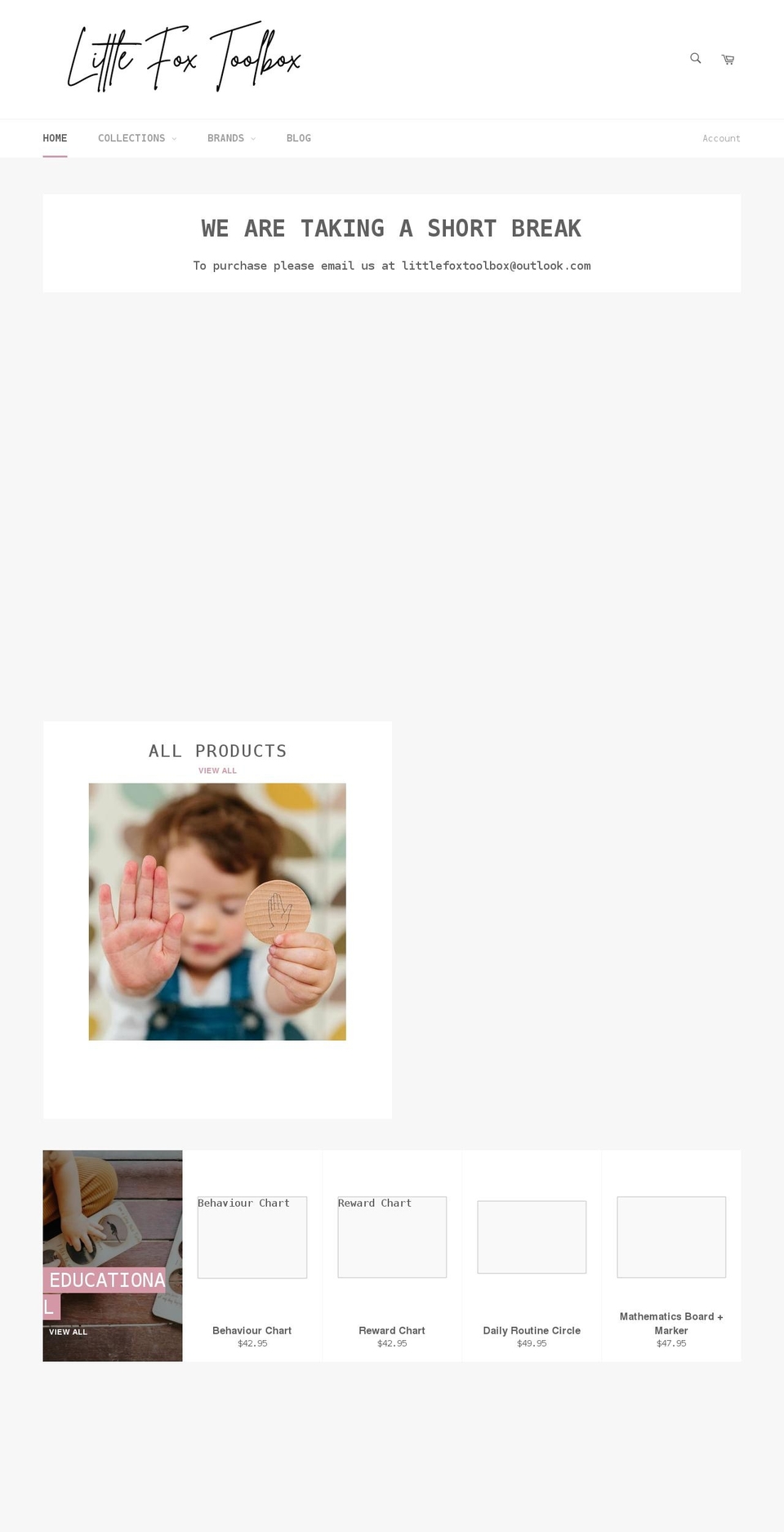littlefoxtoolbox.com.au shopify website screenshot