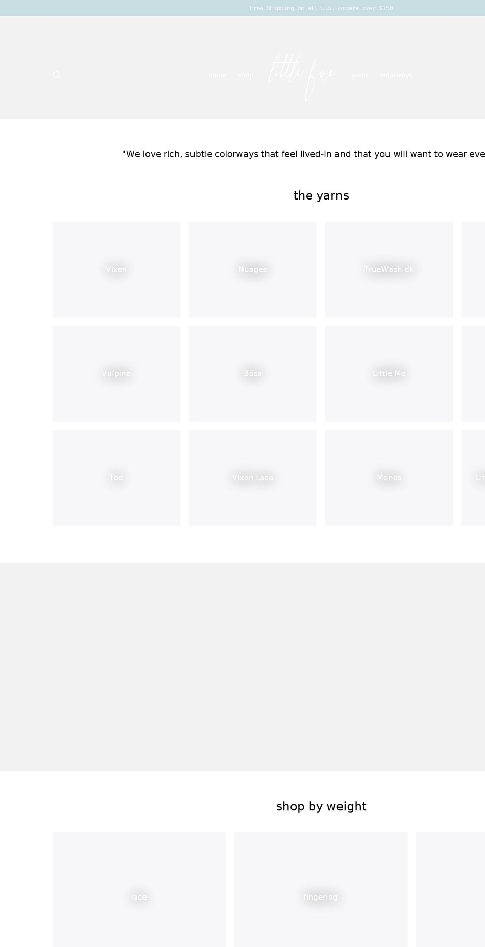 littlefoxyarn.com shopify website screenshot