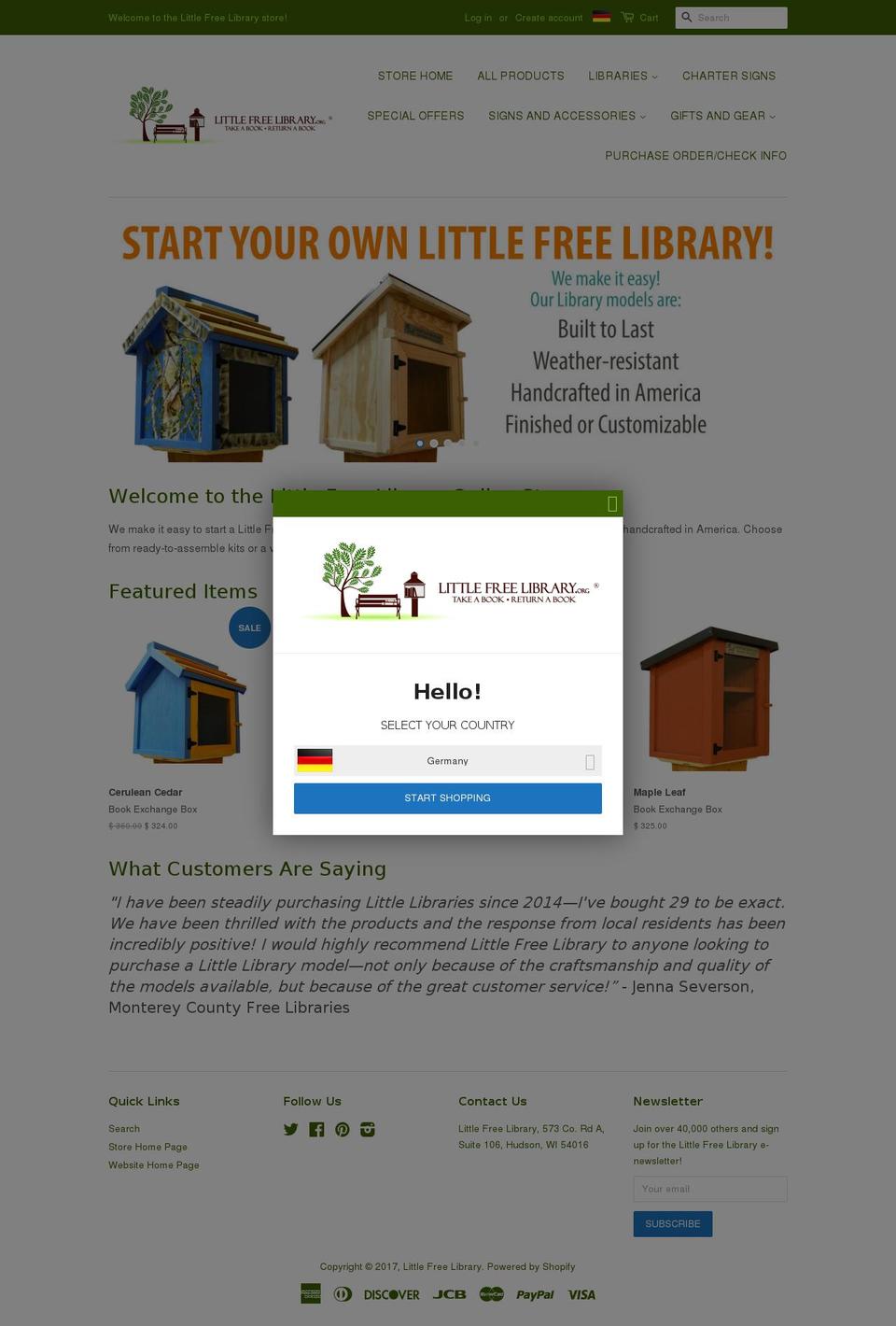 littlefreelibrary.myshopify.com shopify website screenshot