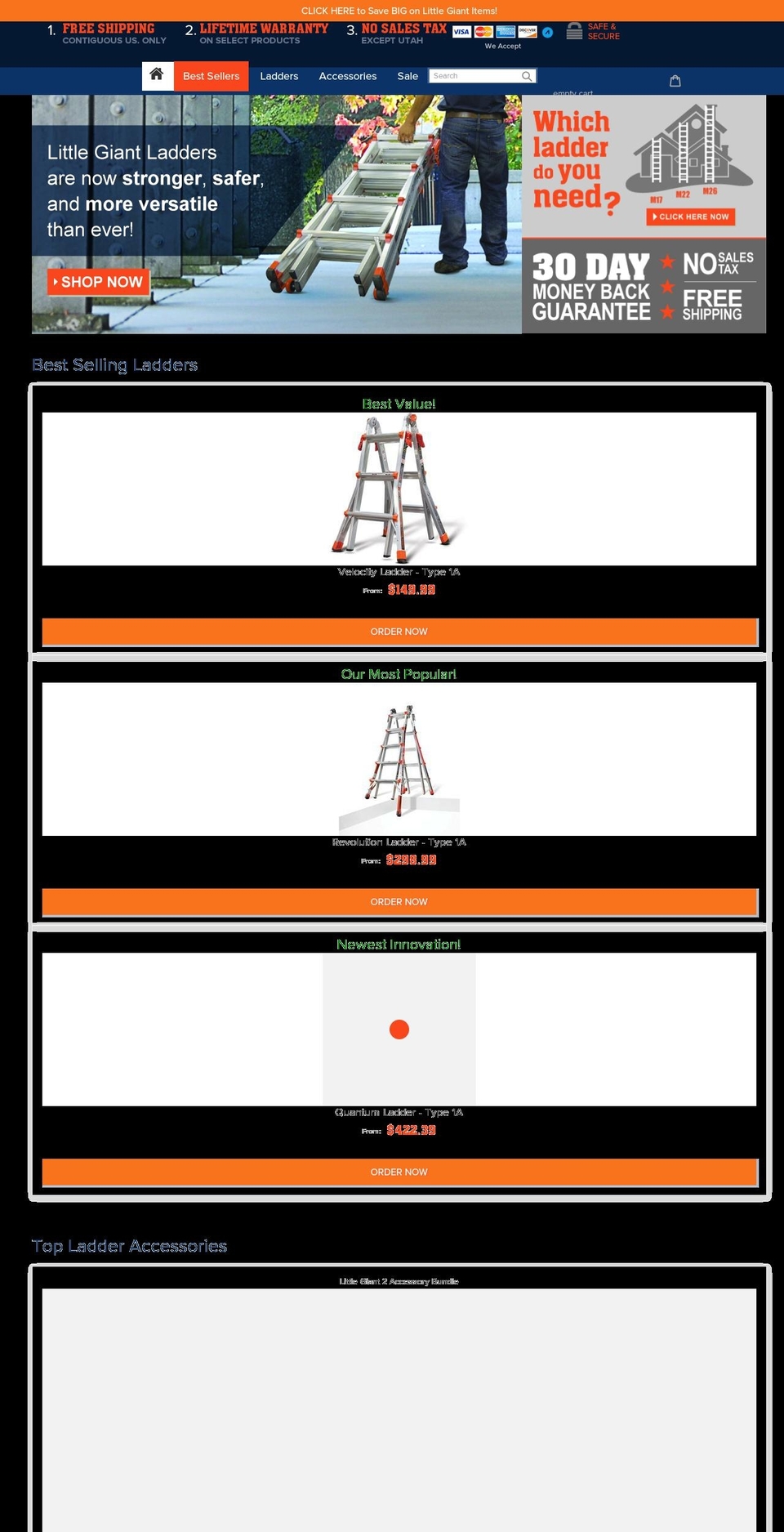 littlegiantladder.com — Shopify storefront screenshot