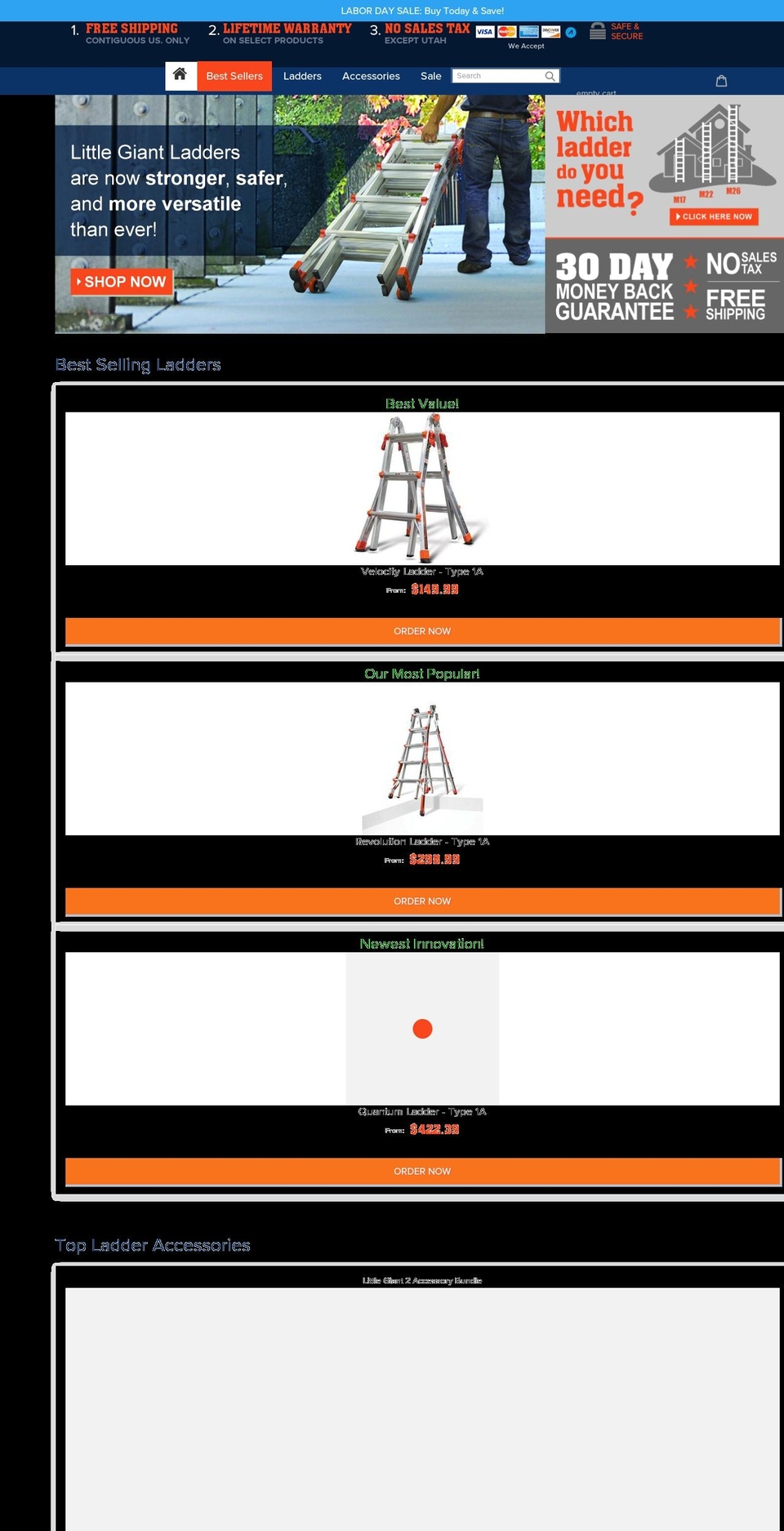littlegiantladderparts.com — Shopify storefront screenshot