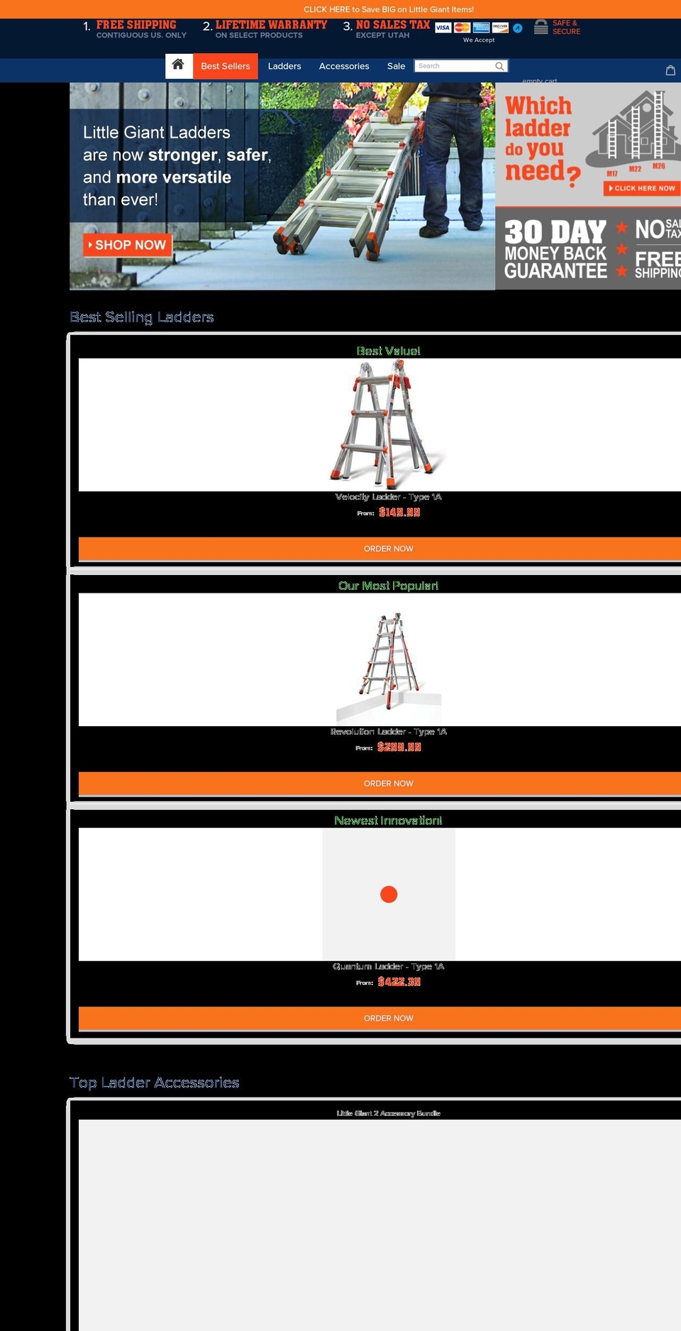 littlegiantladdersystem.us shopify website screenshot