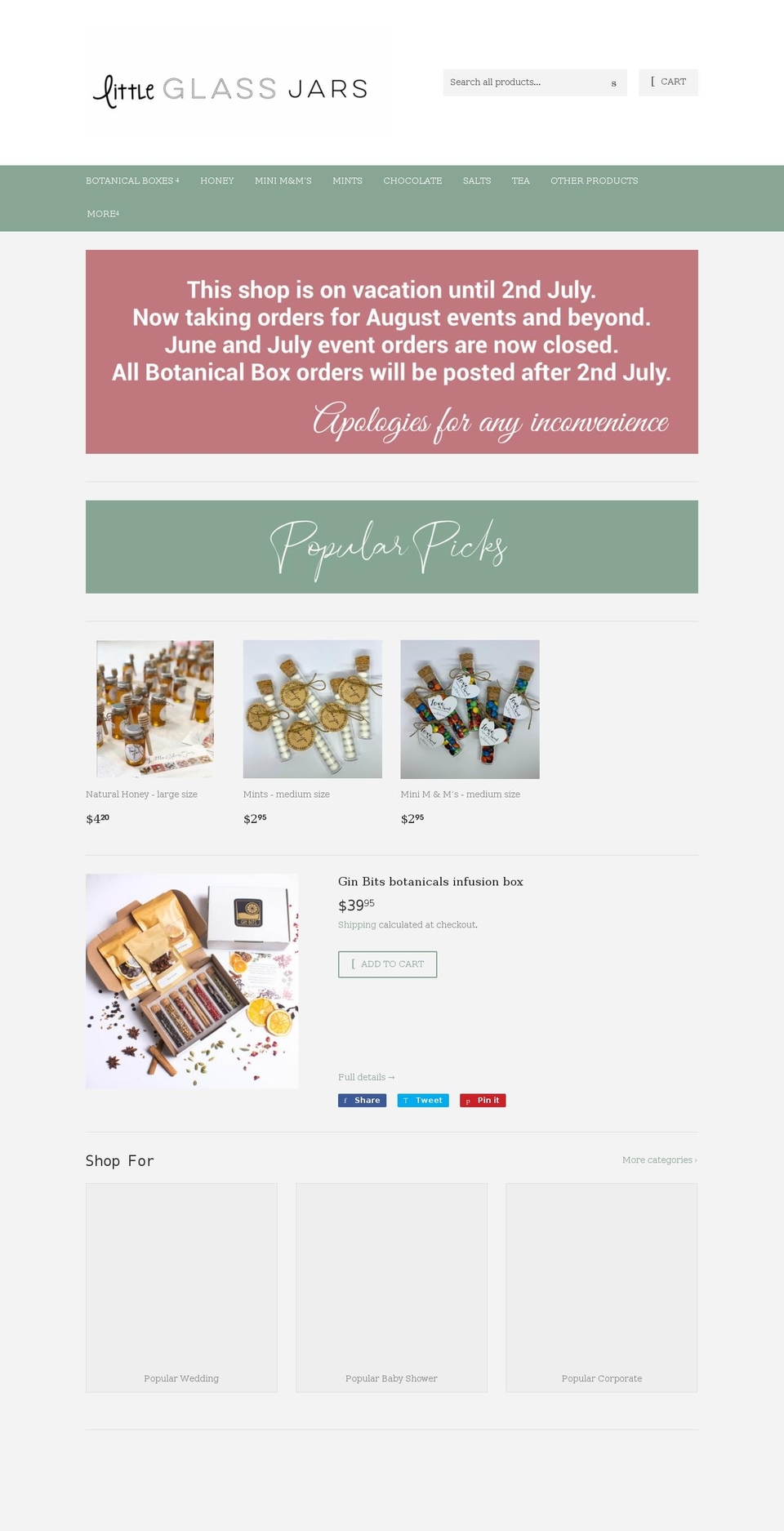 littleglassjars.com.au shopify website screenshot