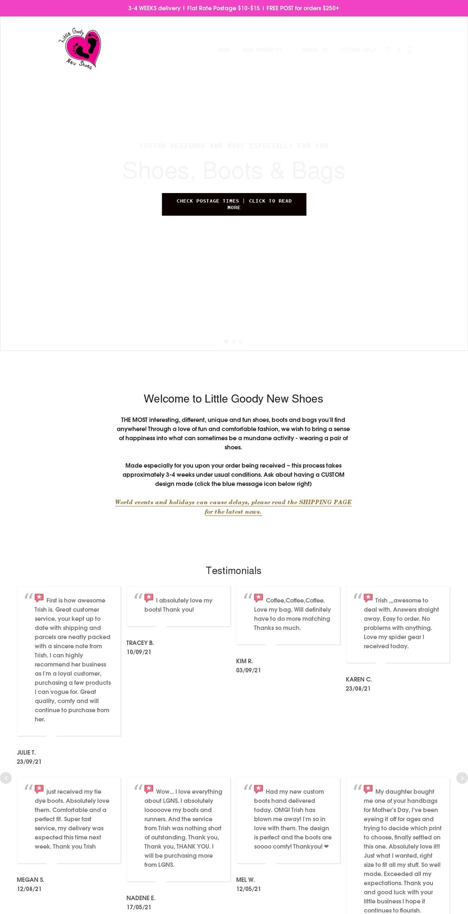 littlegoodynewshoesaust.com shopify website screenshot