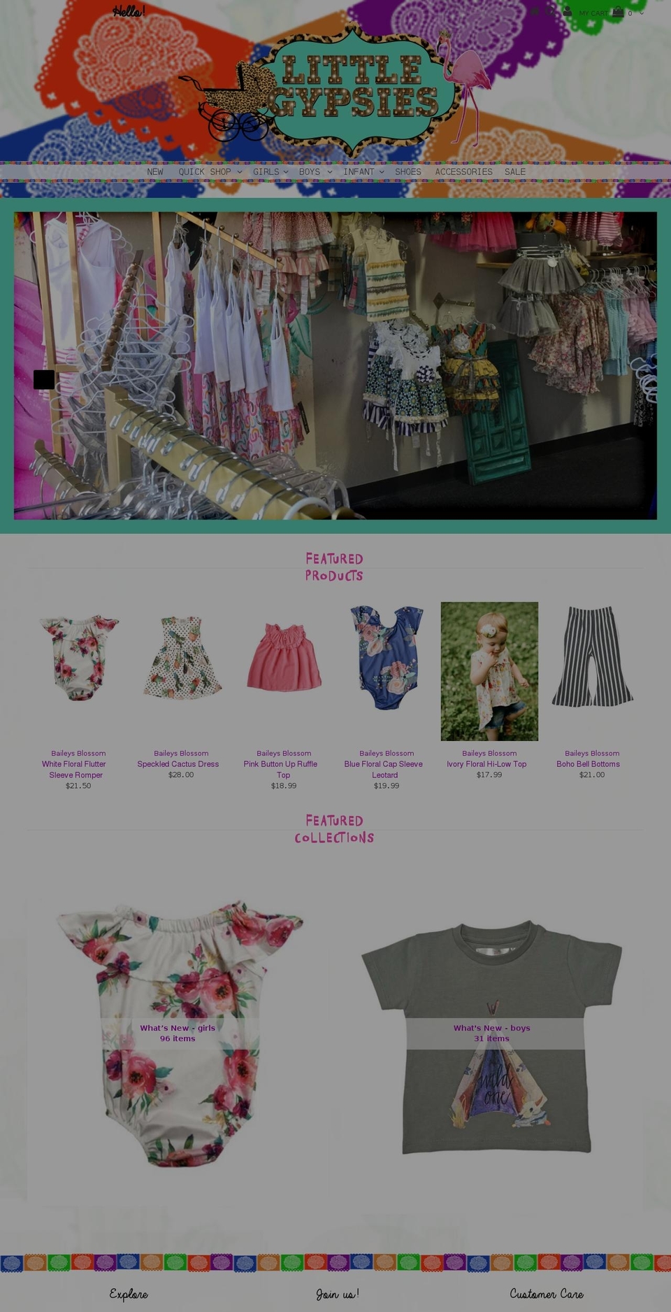littlegypsiesboutique.com shopify website screenshot