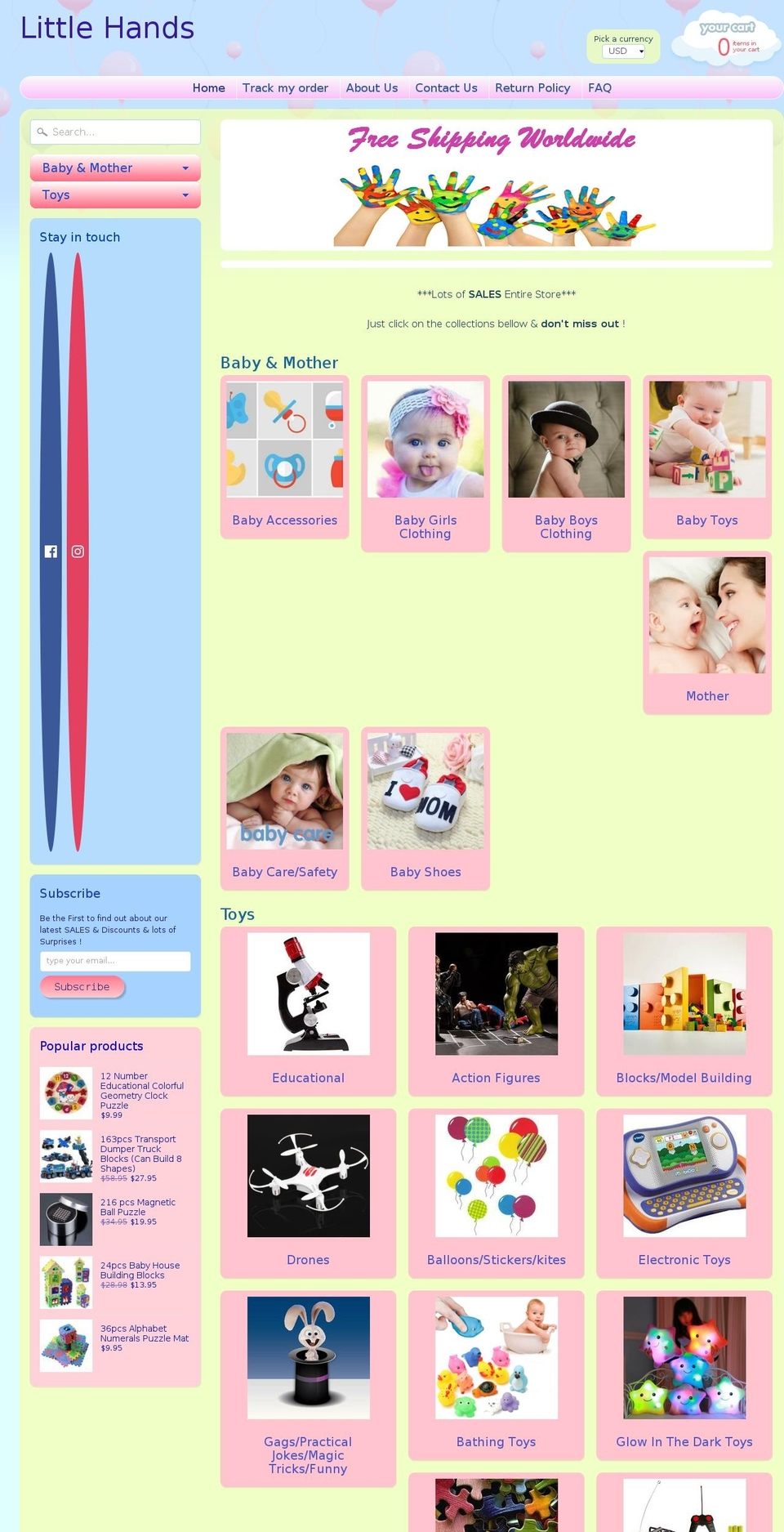 littlehands.store shopify website screenshot