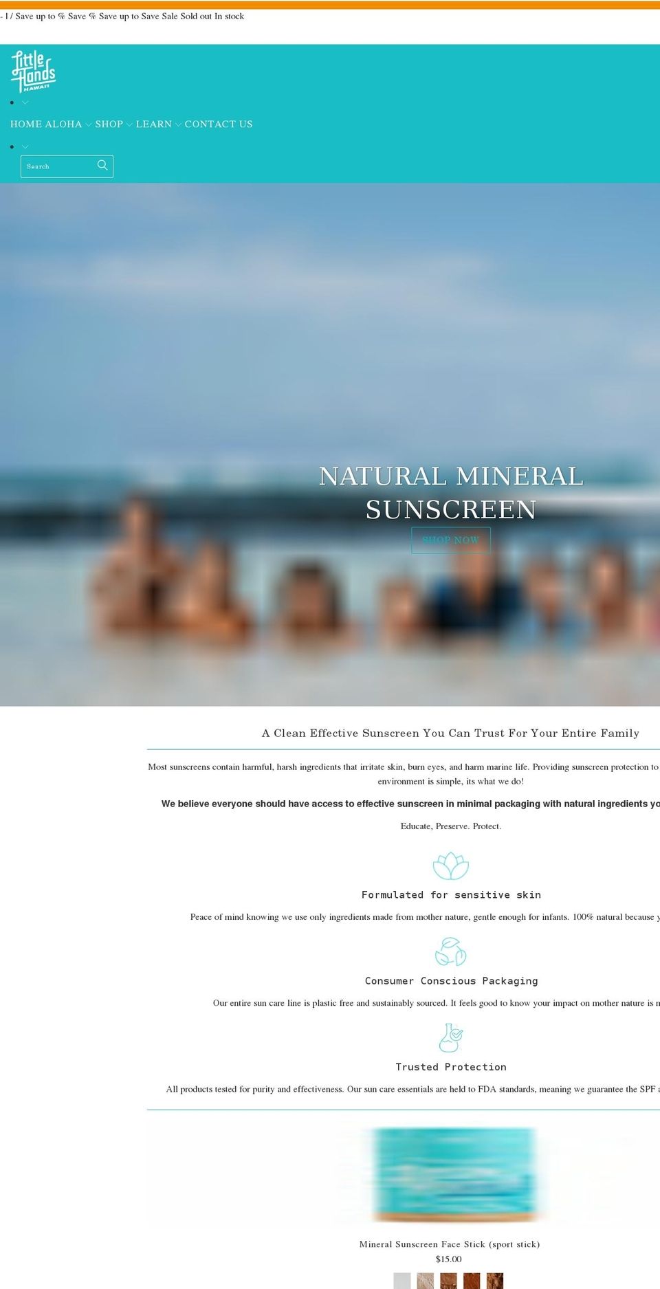 littlehandshawaii.com shopify website screenshot