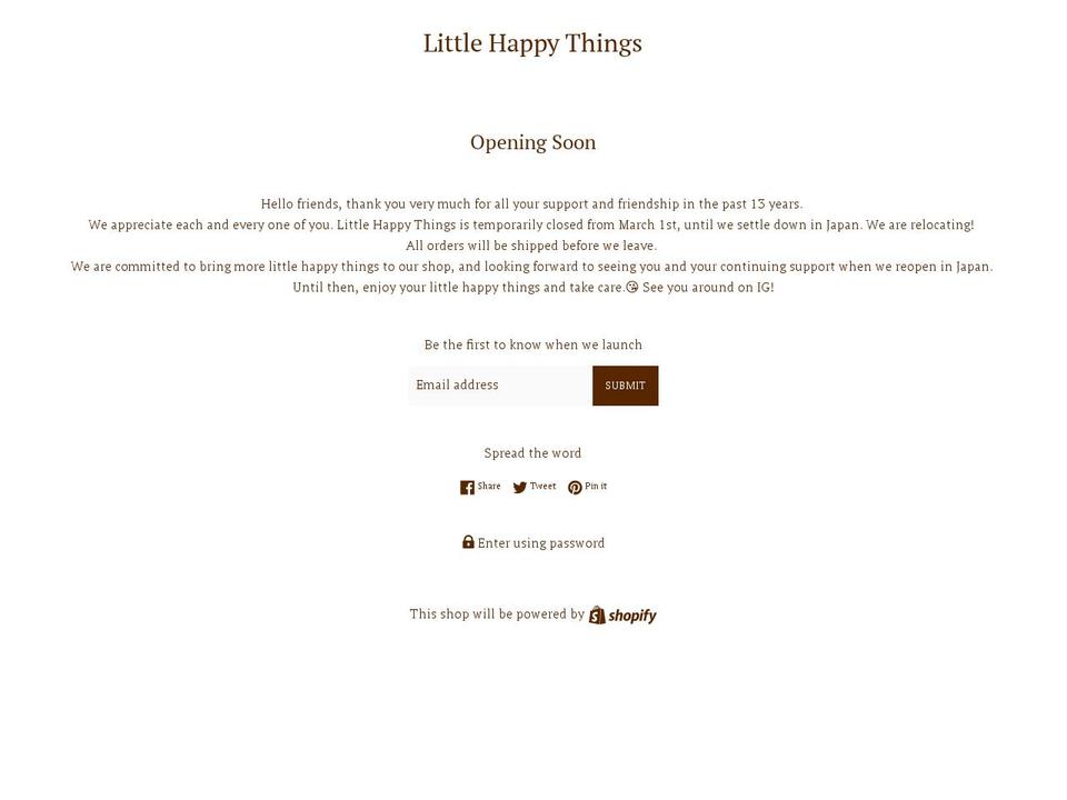 littlehappythings.shop shopify website screenshot