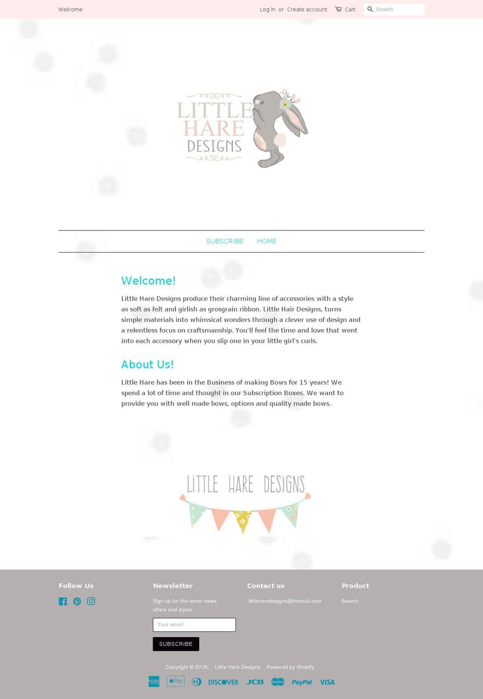 littleharedesigns.com — Shopify storefront screenshot