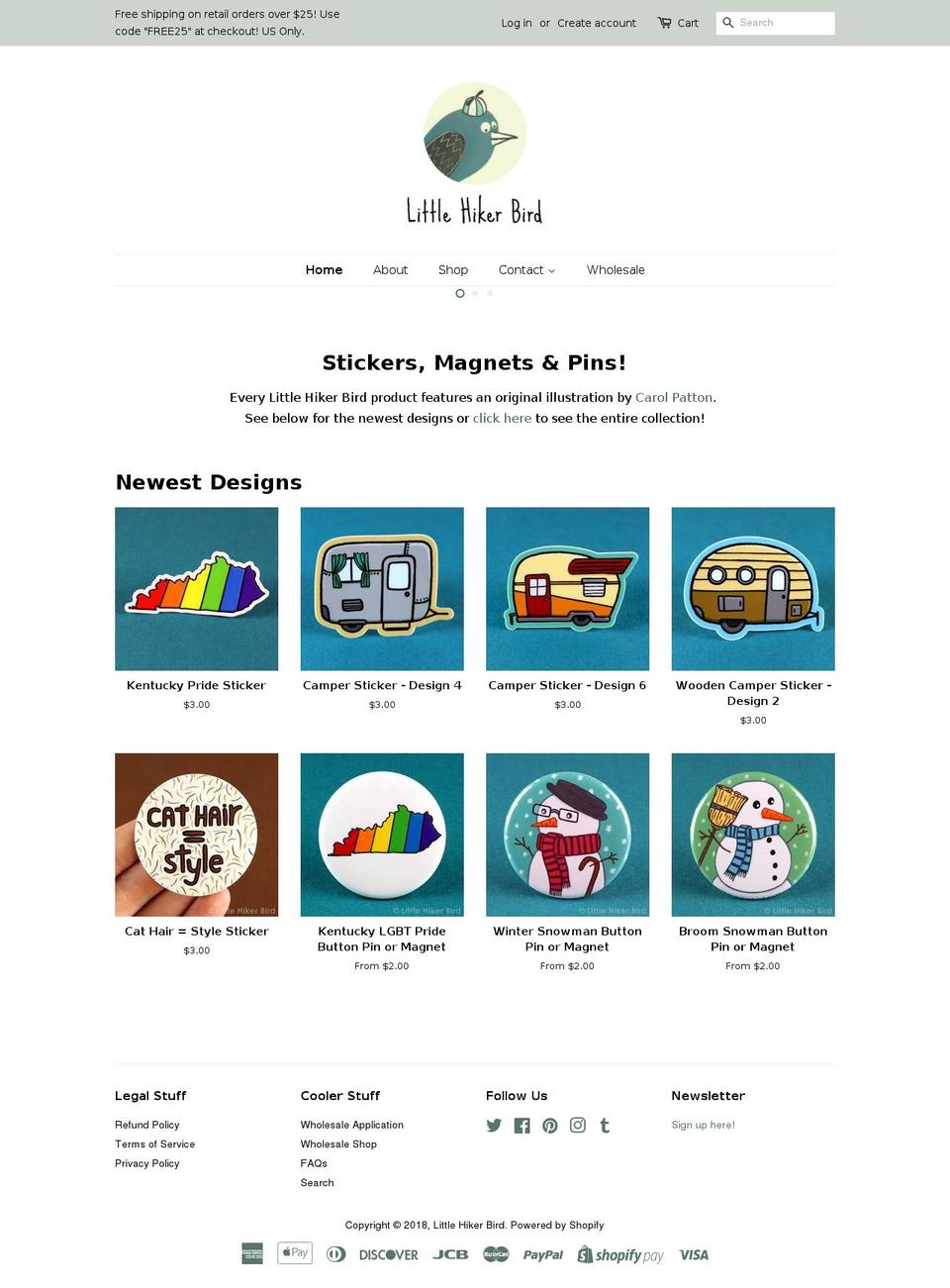 littlehikerbird.com — Shopify storefront screenshot