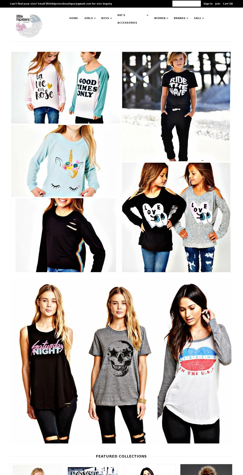 littlehipstersboutique.com — Shopify storefront screenshot