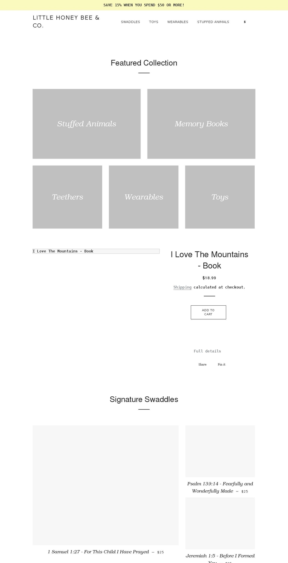 littlehoneybee.com shopify website screenshot