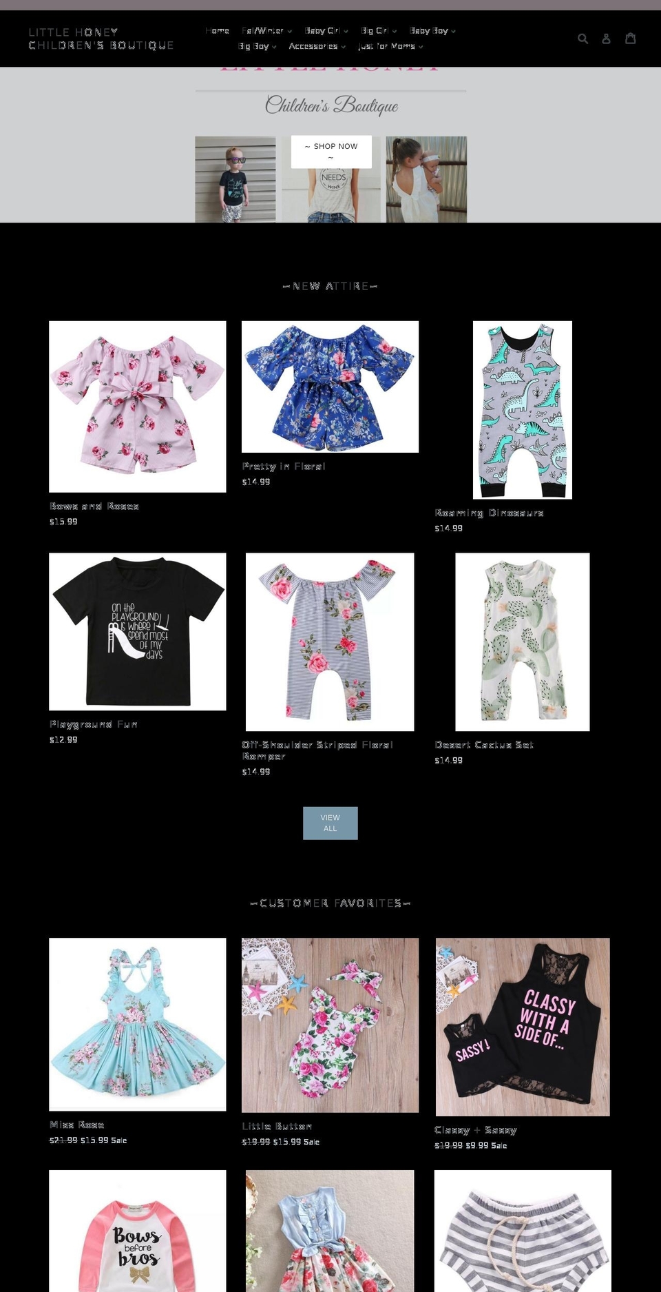 littlehoneychildrensboutique.com — Shopify storefront screenshot