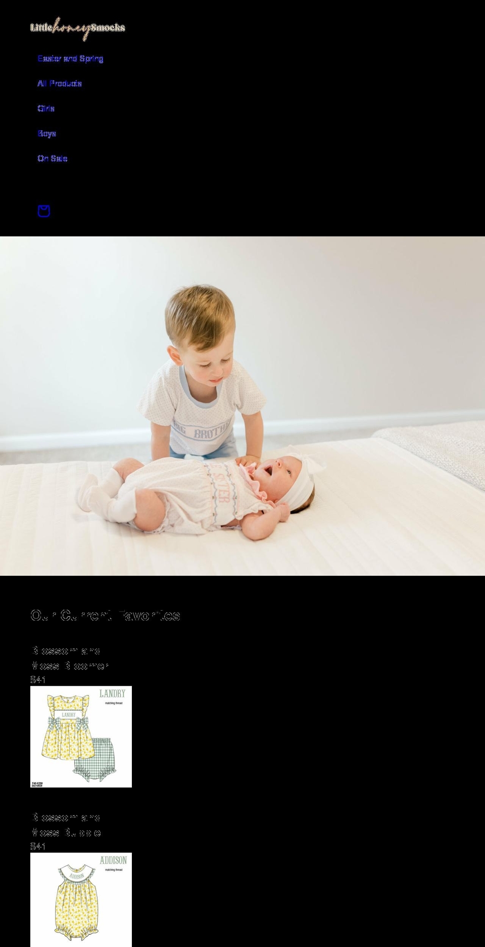 littlehoneysmocks.com shopify website screenshot