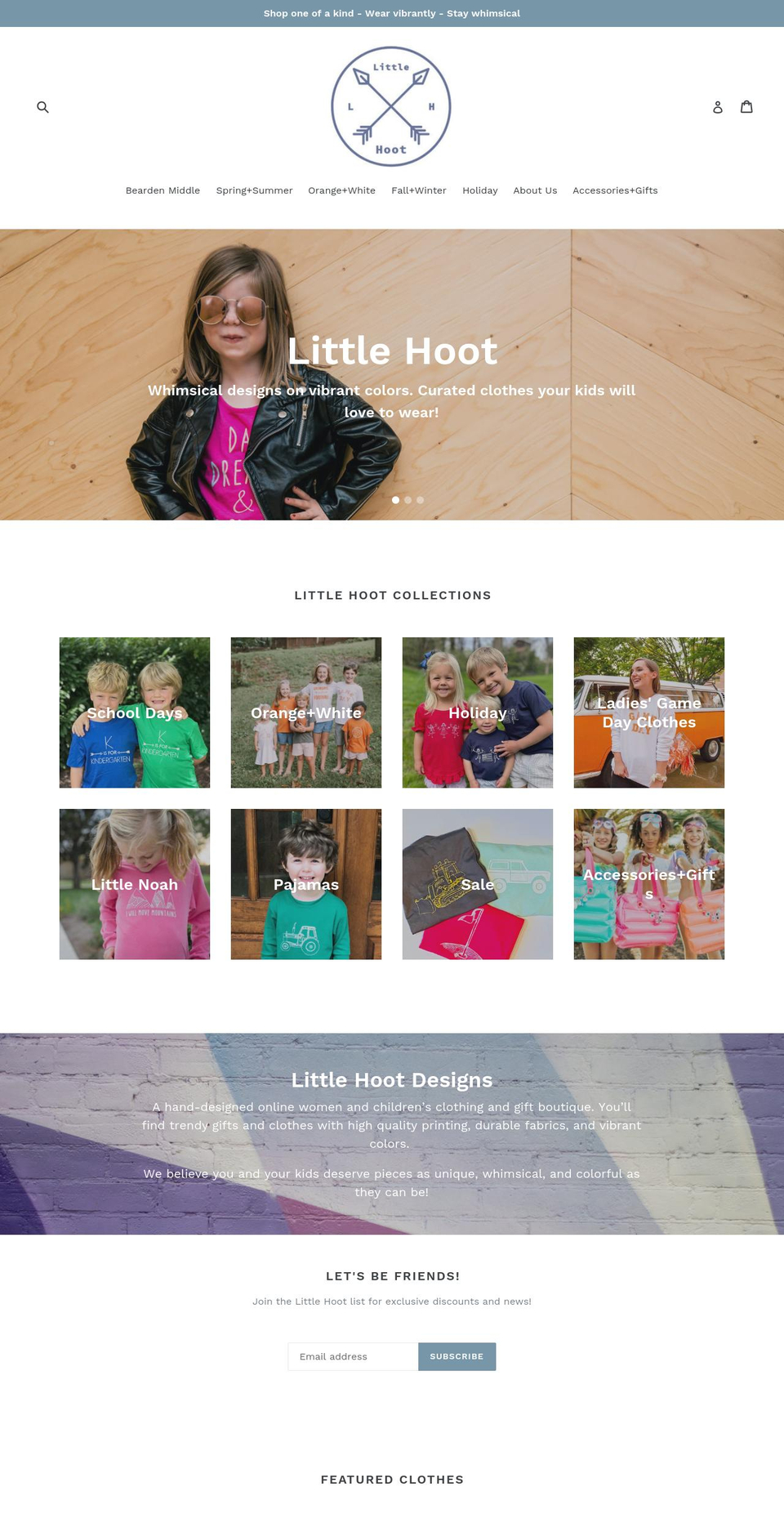 littlehootdesigns.com shopify website screenshot