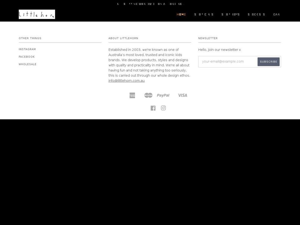 littlehorn.com.au shopify website screenshot
