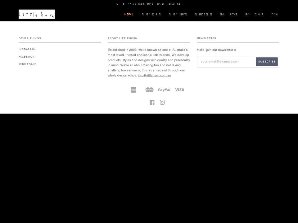 littlehornkids.com shopify website screenshot