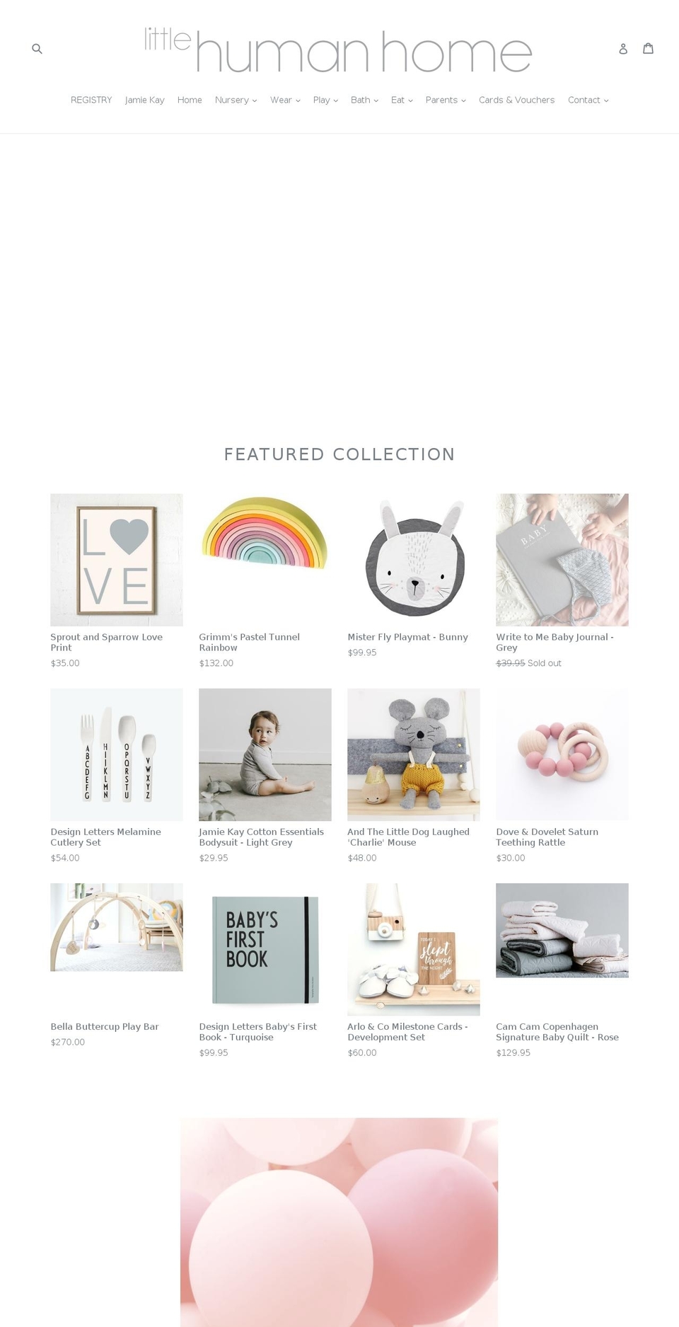 littlehumanhome.com.au shopify website screenshot