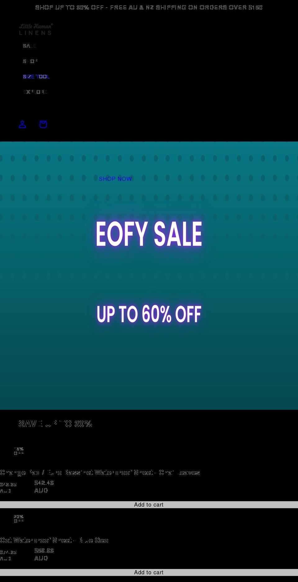 littlehumanlinens.com shopify website screenshot