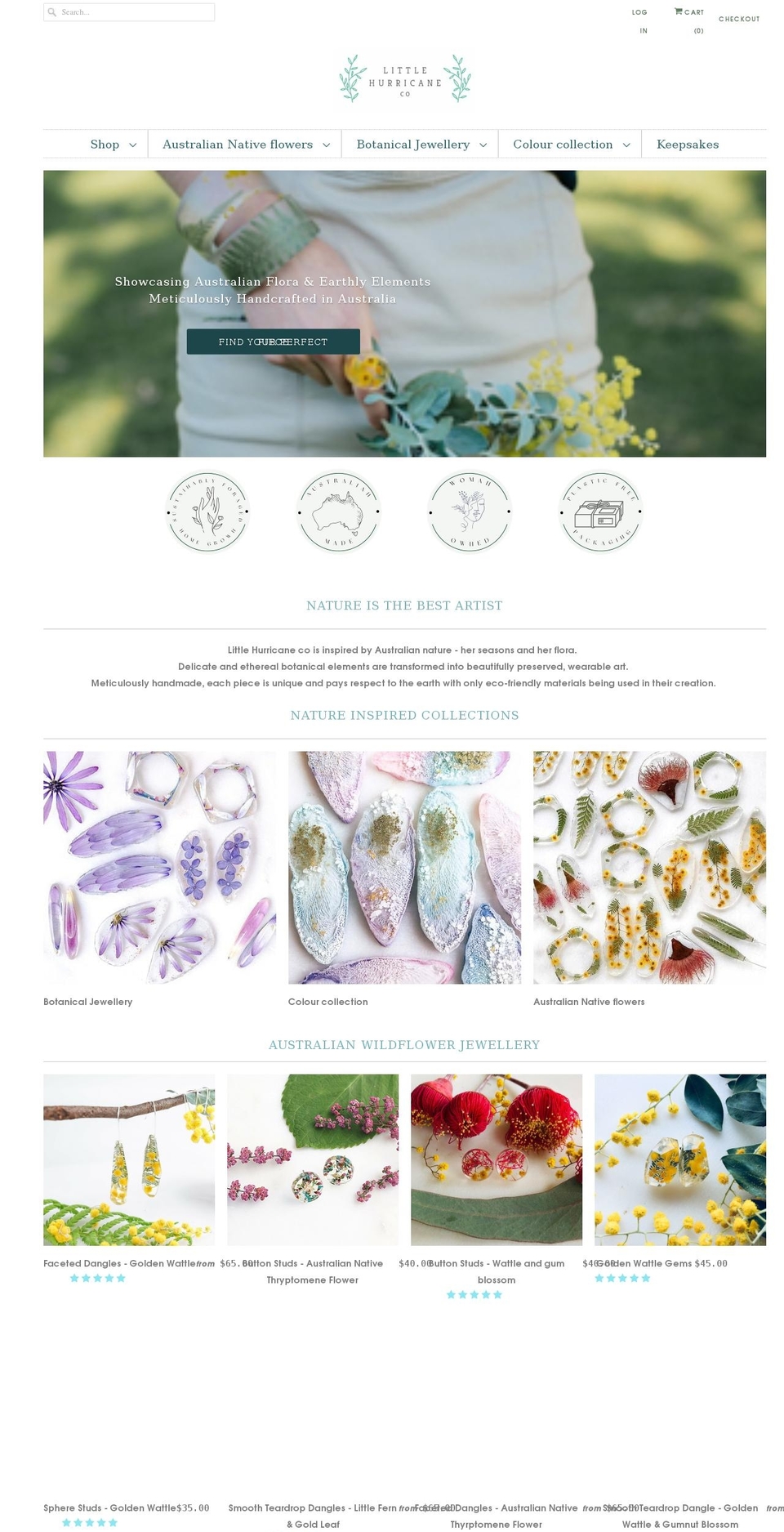 littlehurricaneco.com shopify website screenshot