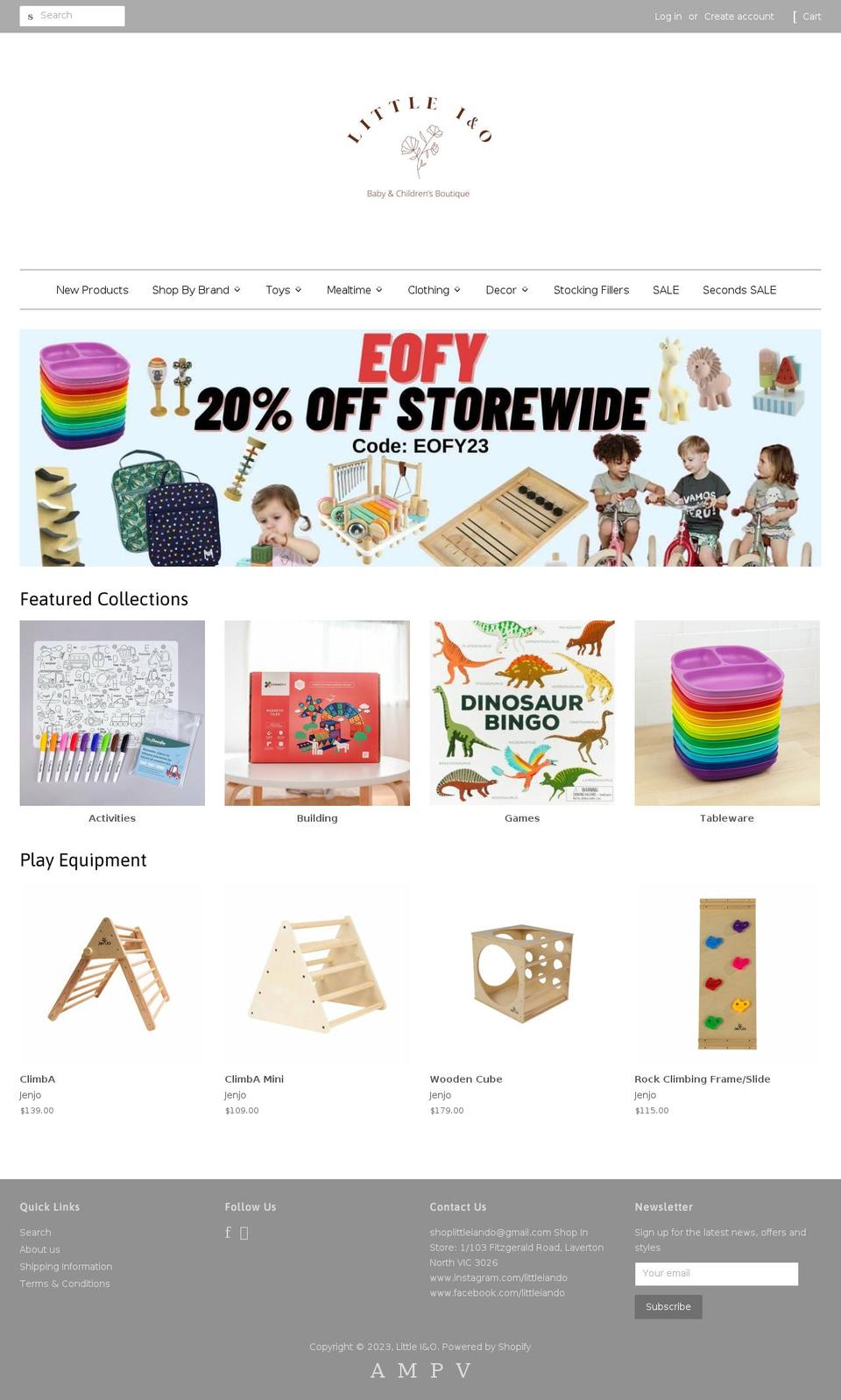 littleiando.com.au shopify website screenshot