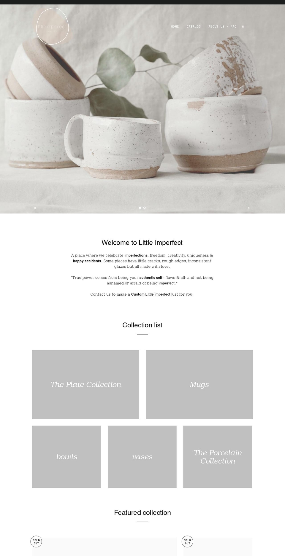 littleimperfect.com shopify website screenshot