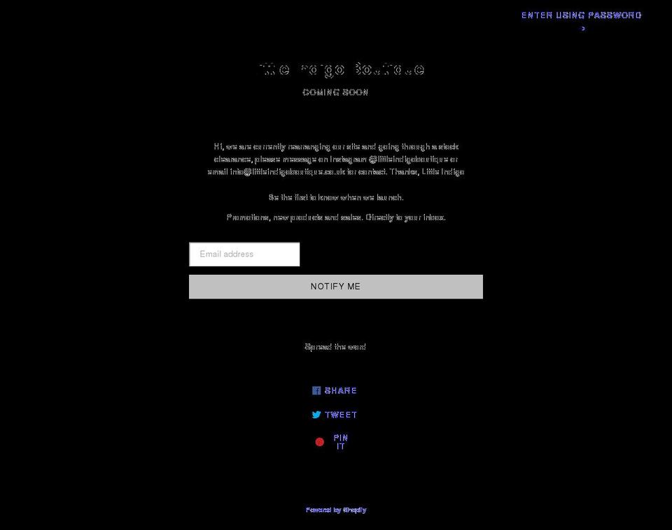 littleindigoboutique.co.uk shopify website screenshot