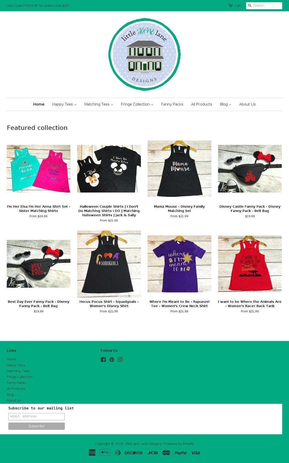 littlejanelane.com — Shopify storefront screenshot