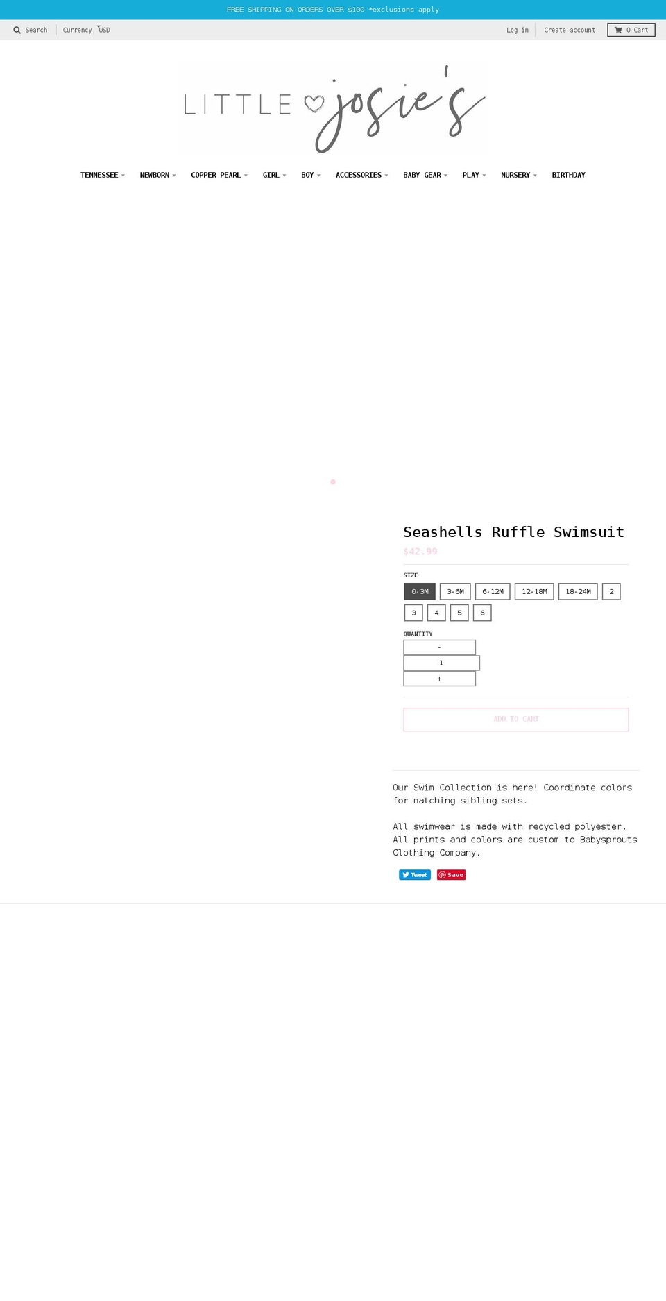 littlejosies.com shopify website screenshot
