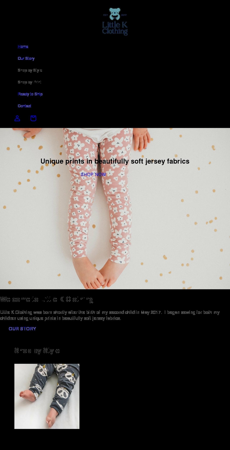 littlekclothing.co.uk shopify website screenshot