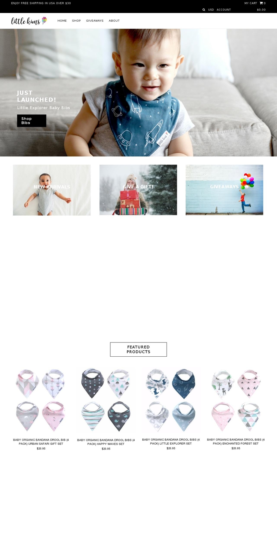 littlekims.com shopify website screenshot