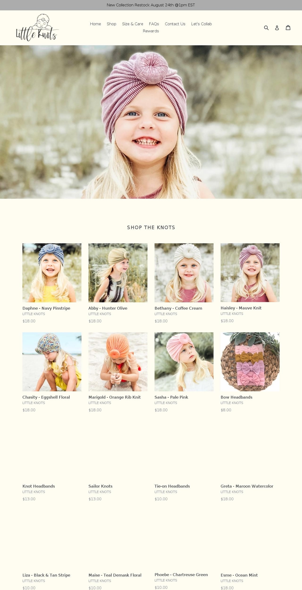 littleknotsturbans.com shopify website screenshot