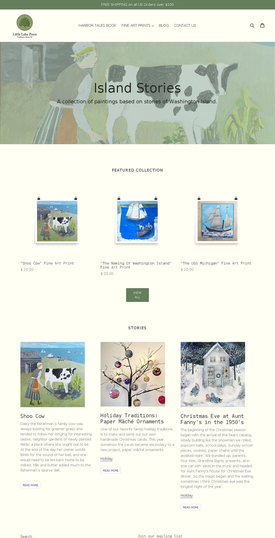 littlelakepress.com shopify website screenshot