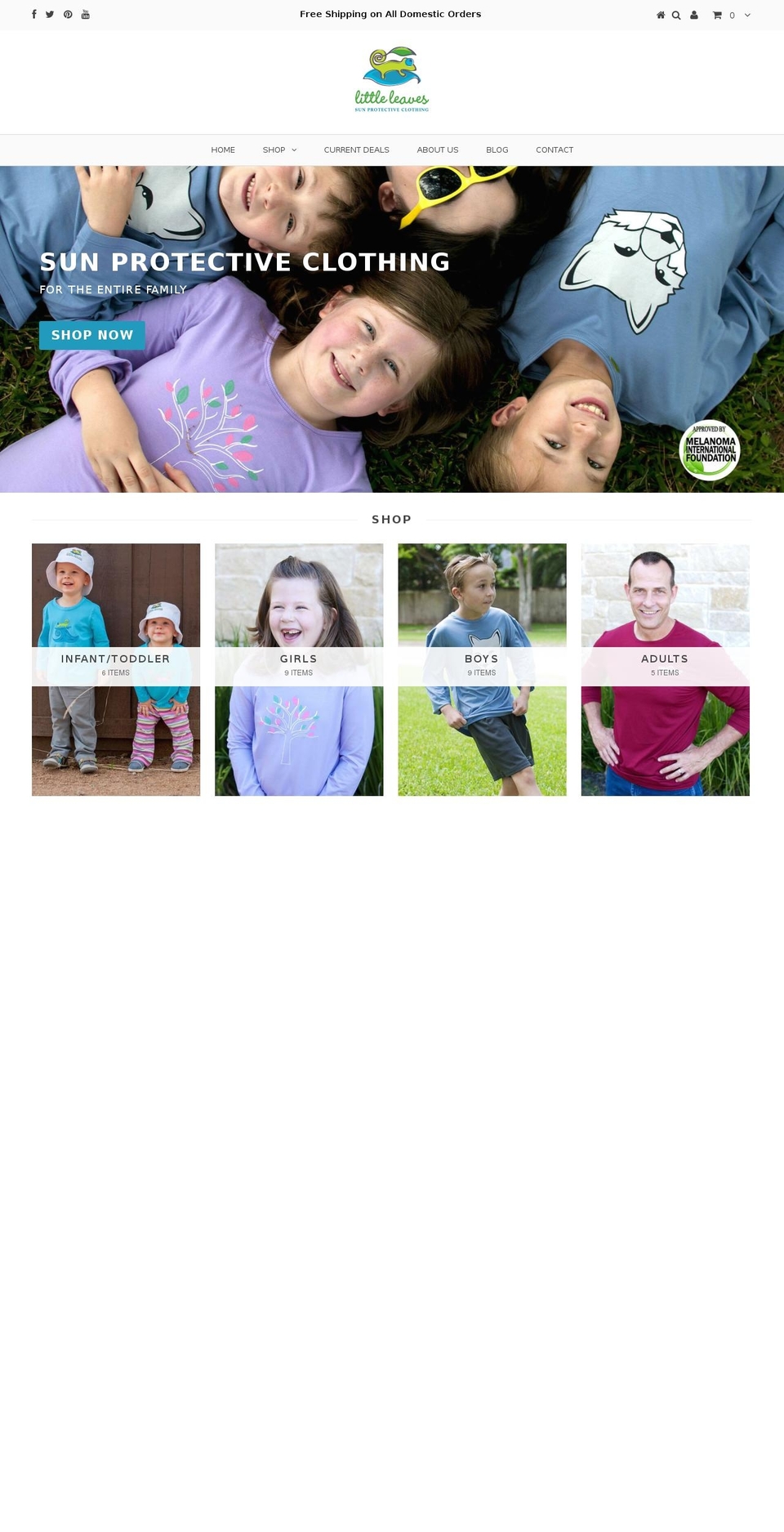 littleleavesclothing.net shopify website screenshot