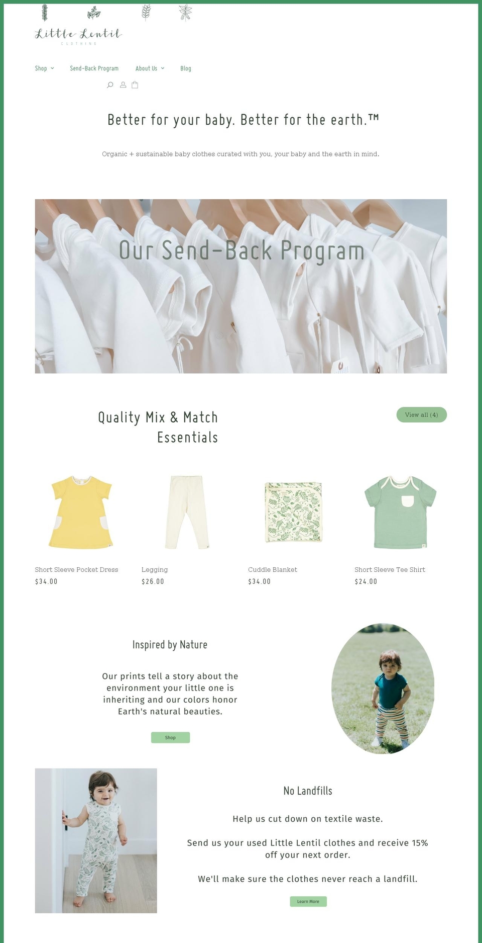 littlelentilclothing.com — Shopify storefront screenshot