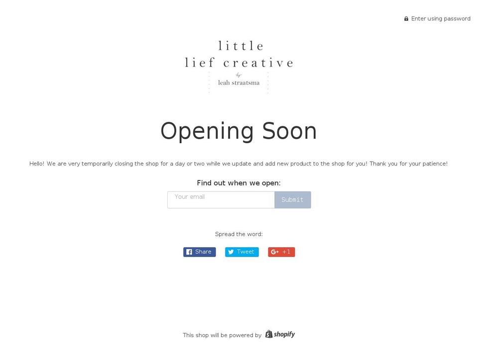 littleliefcreative.com shopify website screenshot