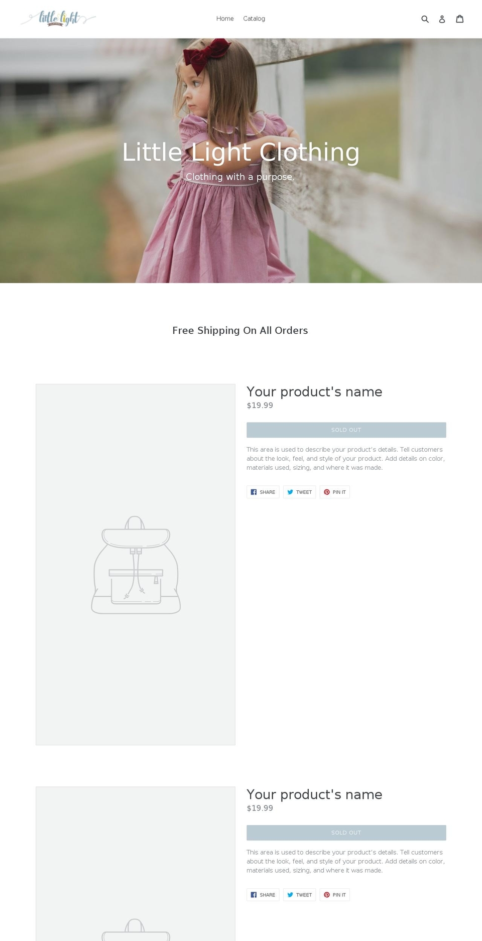 littlelightclothing.com — Shopify storefront screenshot