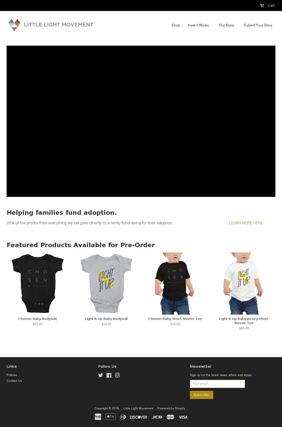 littlelightmovement.com — Shopify storefront screenshot