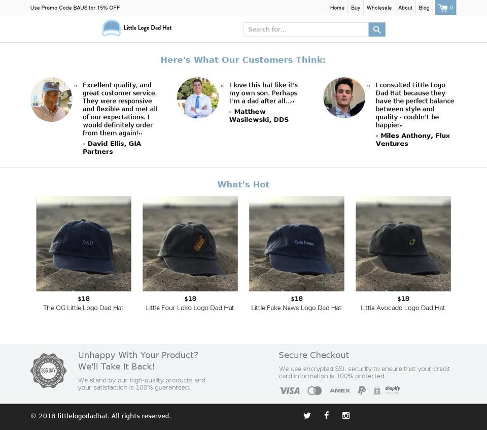 littlelogodadhat.com — Shopify storefront screenshot
