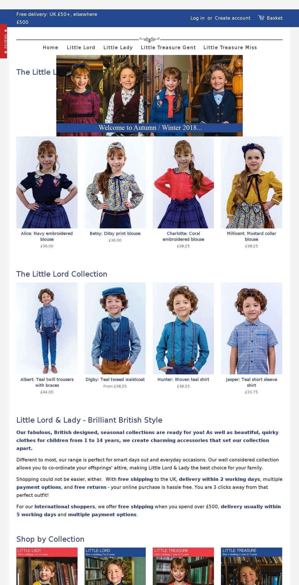 New Minimal Shopify theme site example littlelordandlady.co.uk