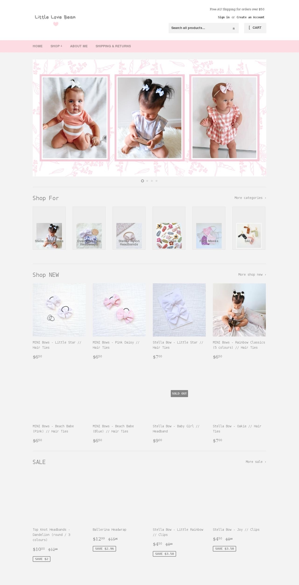 littlelovebean.com shopify website screenshot