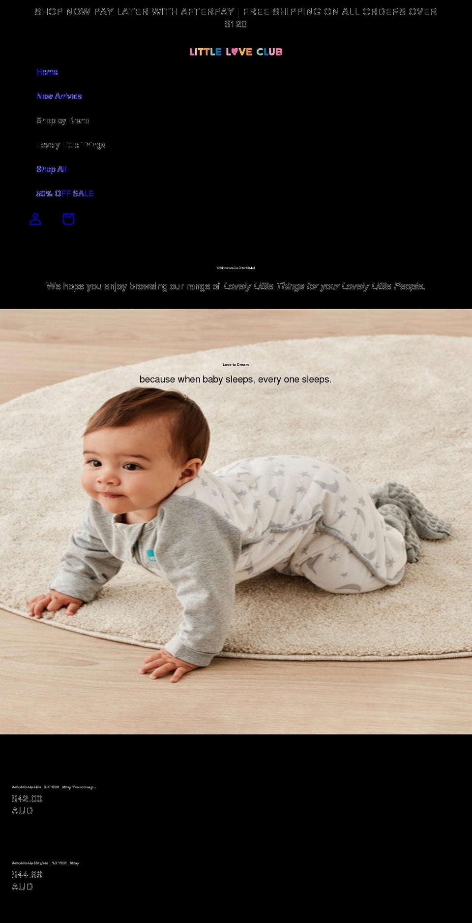 littleloveclub.com.au shopify website screenshot