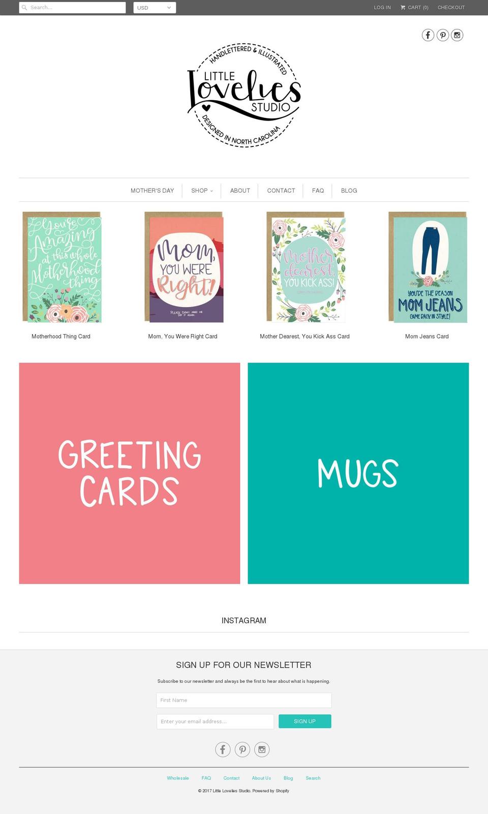 littleloveliesstudio.com shopify website screenshot