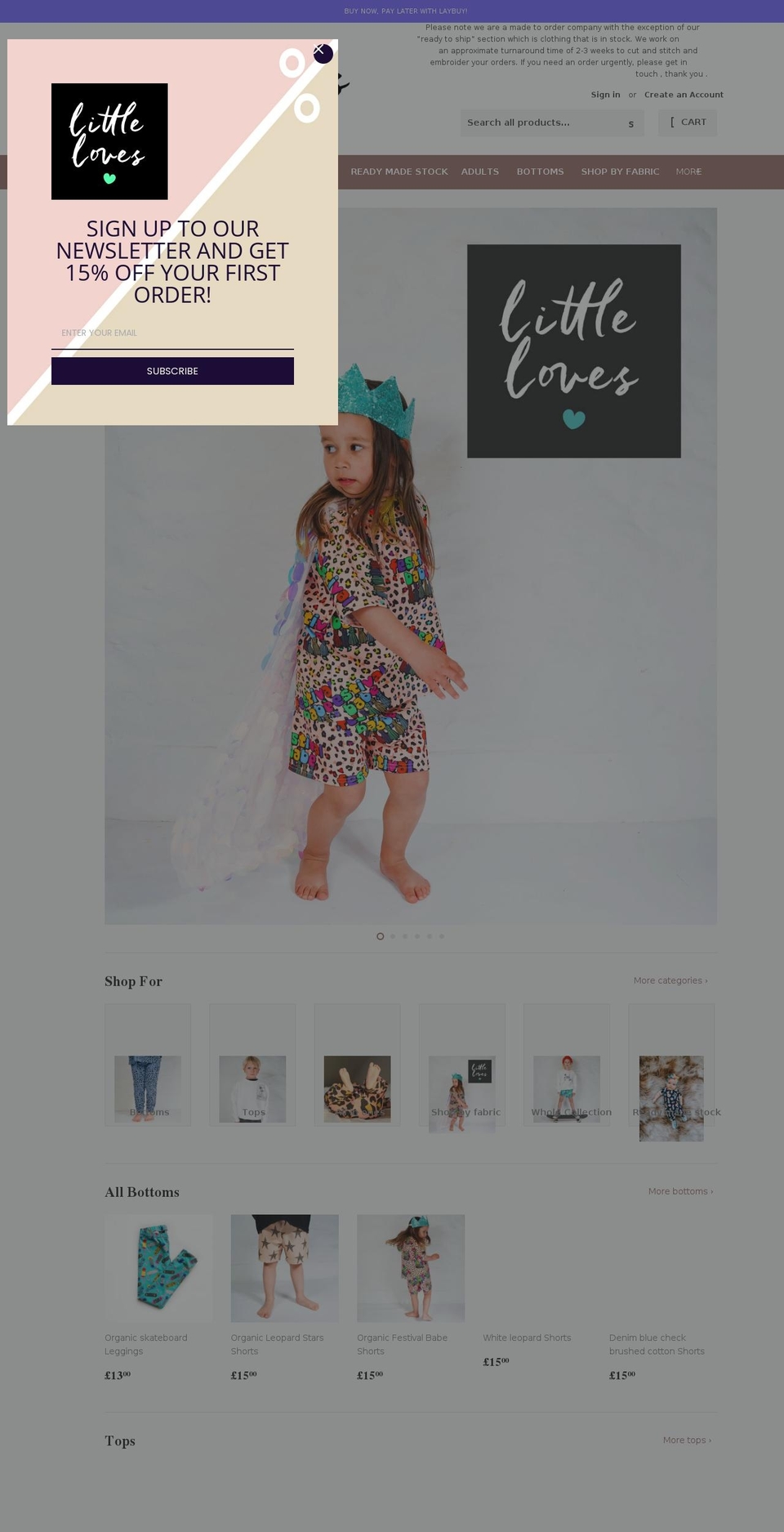 littlelovescornwall.co.uk shopify website screenshot