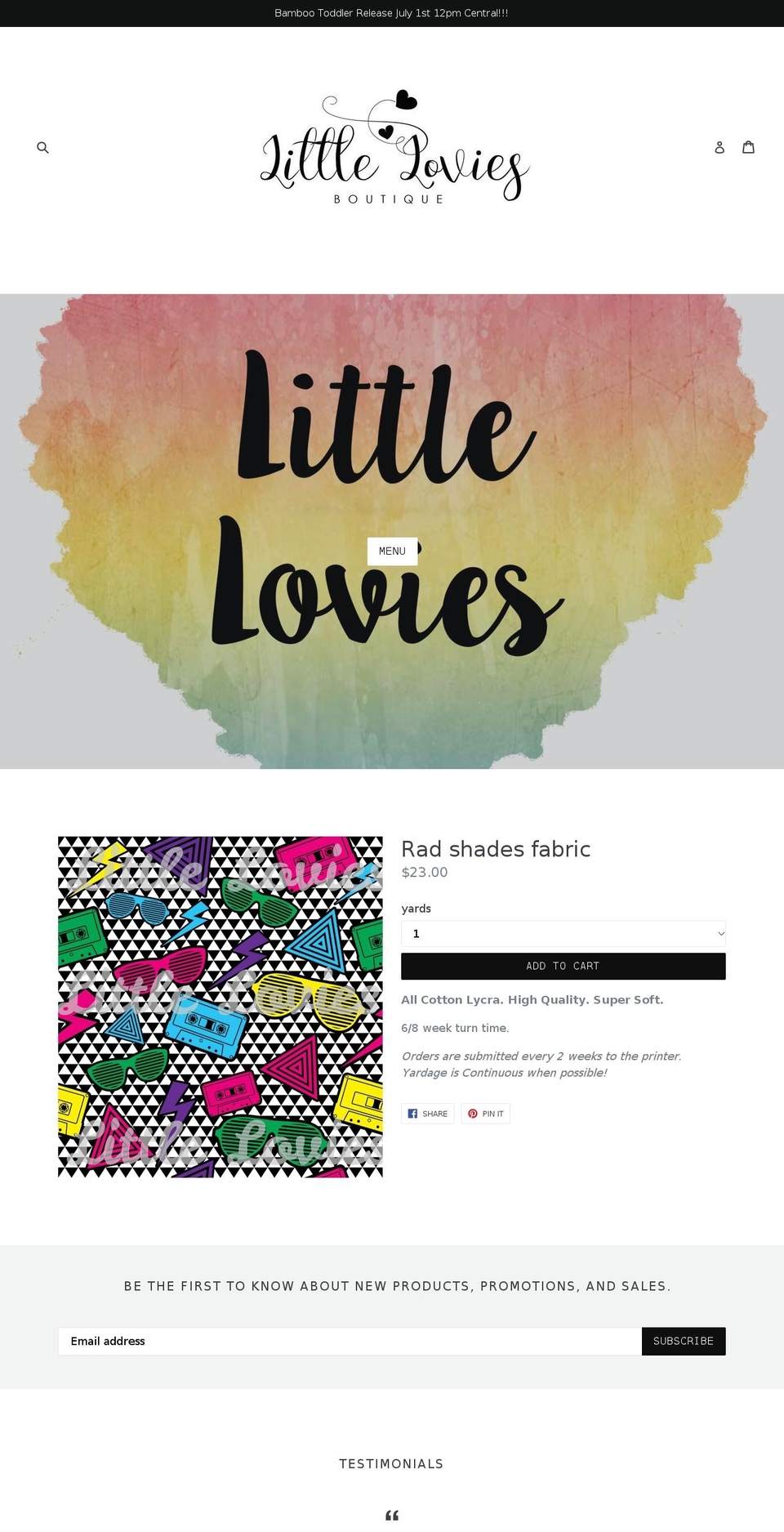 Birch Shopify theme site example littleloviesllc.com