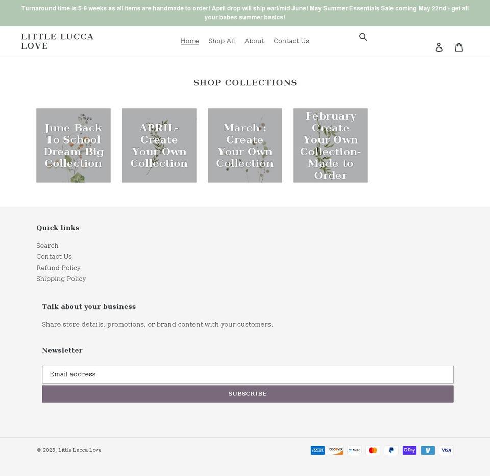 littleluccaloveco.com shopify website screenshot