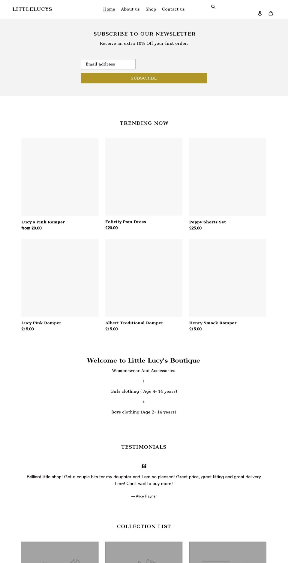 littlelucys.co.uk shopify website screenshot